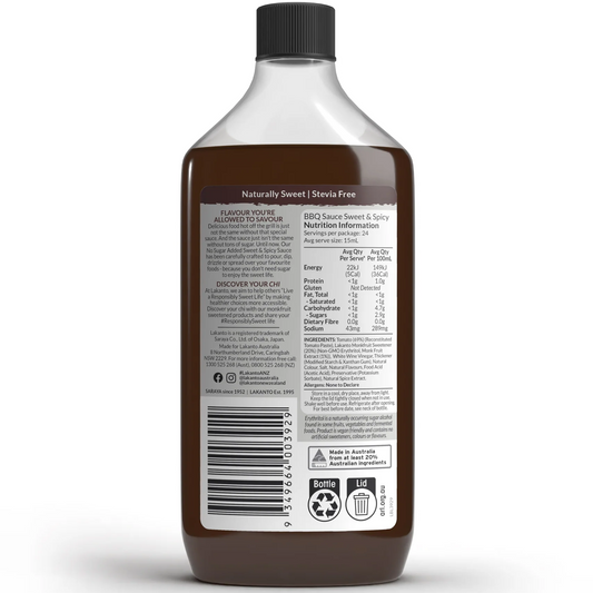Lakanto BBQ Sauce Sweet and Spicy 360ml
