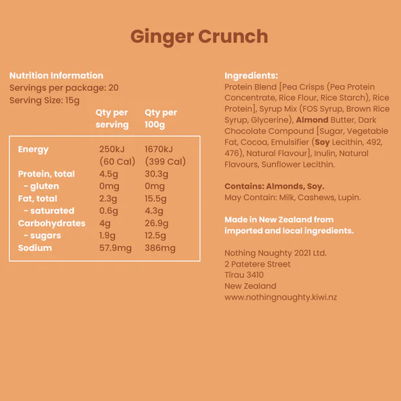 Nothing Naughty Plant Bites Ginger Crunch 300g