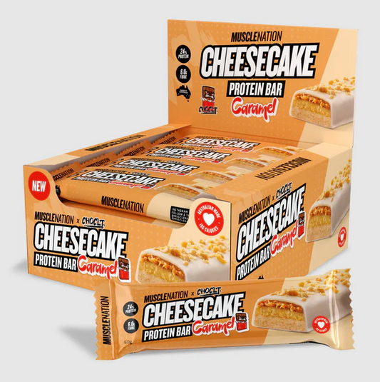 Muscle Nation Cheese Cake Caramel Protein Bar