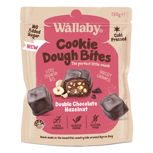 Wallaby Cookie Dough Bites Double Chocolate Hazelnut