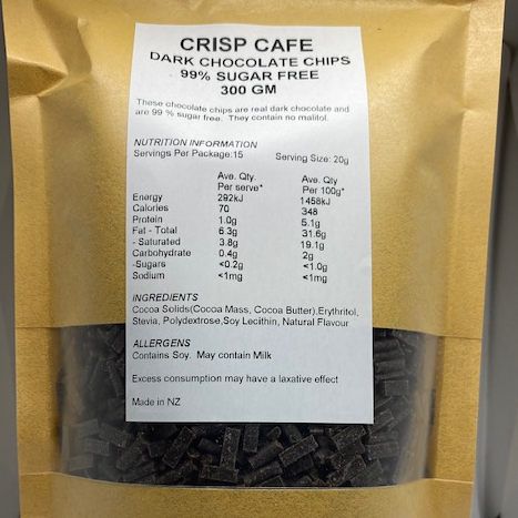 Chocolate Dark Chips 99% Sugar Free 300g
