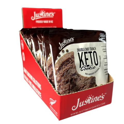 Box of 12, Justine's Keto Double Choc Crunch Cookie 40g