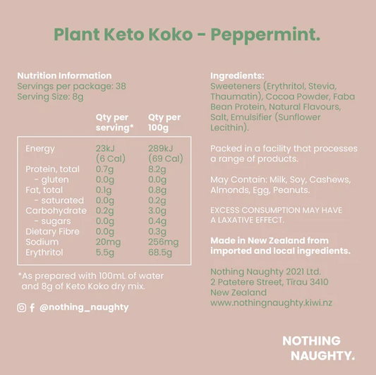 Keto Koko Low Carb Plant Based Peppermint Hot Chocolate