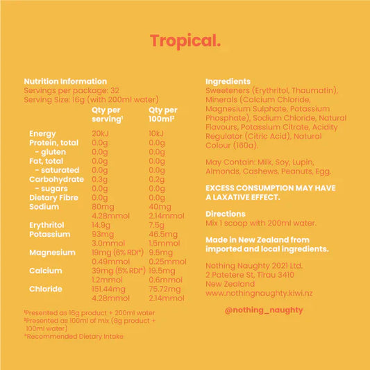 Nothing Naughty Low Carb Hydration Powder Tropical