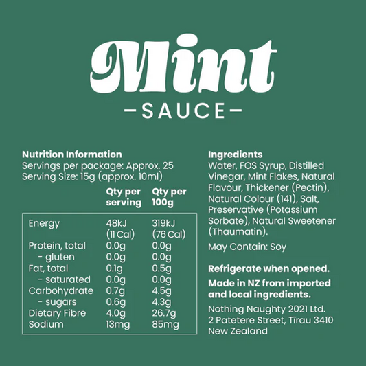Nothing Naughty Low Carb Sauce Mint 250ml