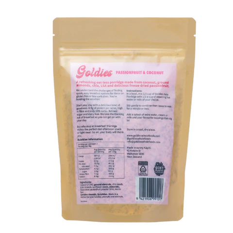 Passionfruit & Coconut Keto Porridge 280 gram Packet