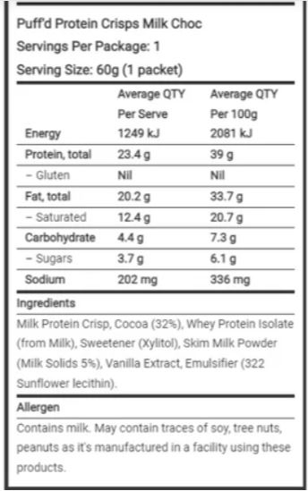 Vitawerx Milk Chocolate Puff'D Protein Crisps
