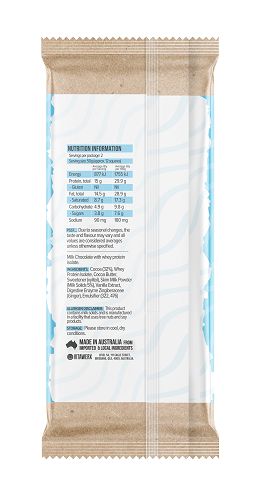 Vitawerx NEW FORMULA Milk Choc Bar 100gm