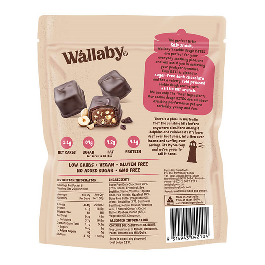 Wallaby Cookie Dough Bites Double Chocolate Hazelnut