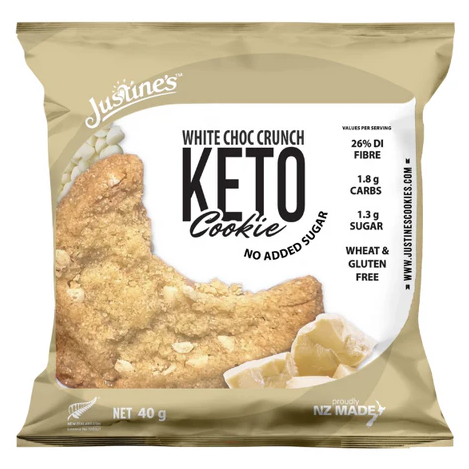 Justine's Keto White Choc Crunch Cookie 40g