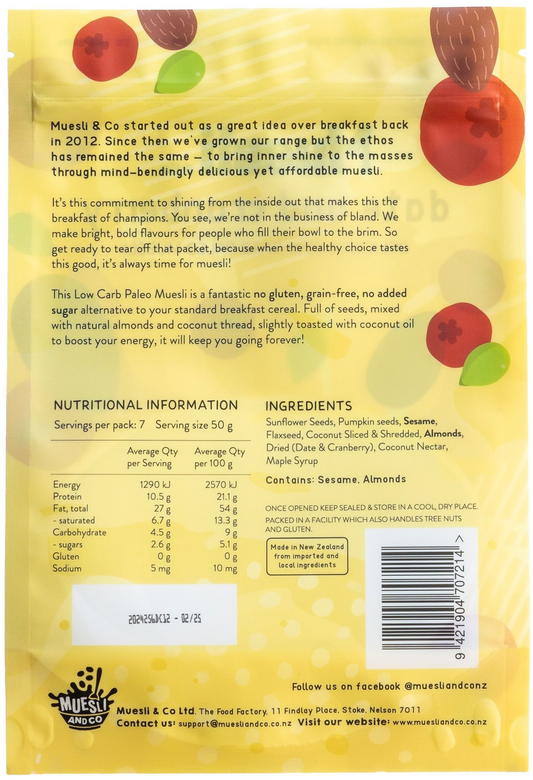Muesli & C0. Date and Cranberry Low Carb Paleo Muesli 350g