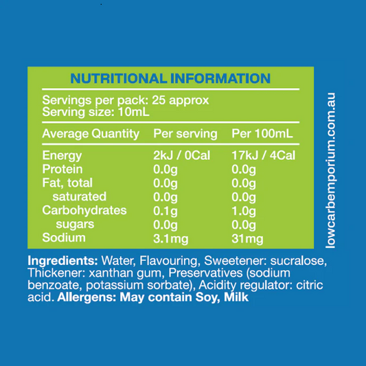 Low Carb Emporium Pistachio Flavoured Zero Sugar Syrup - 250mL