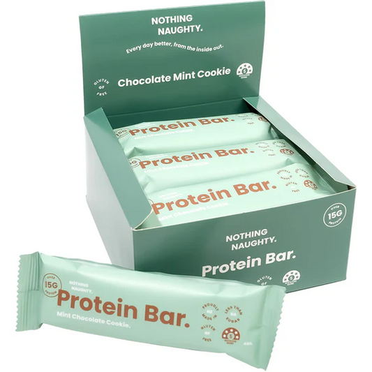 Box of 12 Nothing Naughty Chocolate Mint Cookie Protein Bars