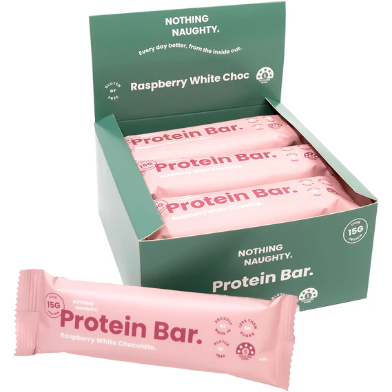 Nothing Naughty Raspberry White Chocolate Protein Bar