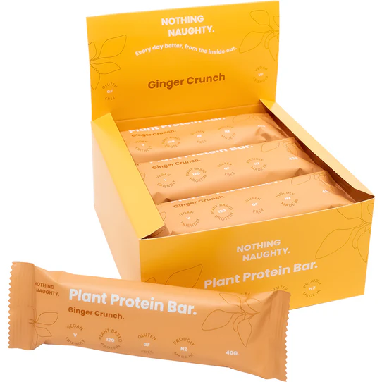 Box of 12 Nothing Naughty Ginger Crunch Plant Protein Bars