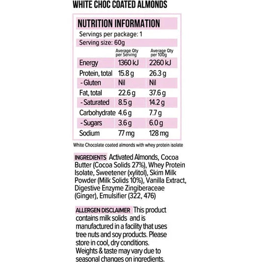 Vitawerx White Choc Coated Almond Nuts