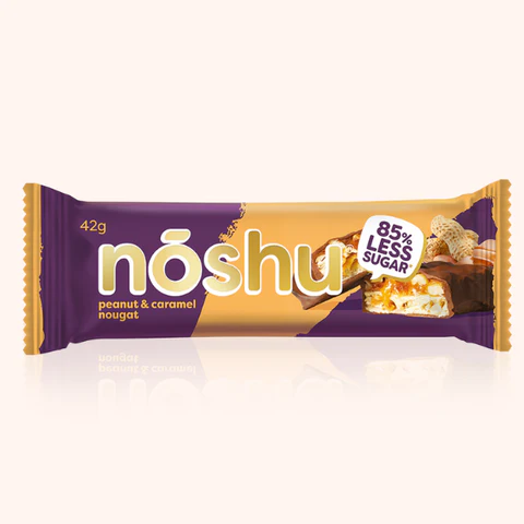 Noshu Peanut & Caramel Nougat Bar 42g