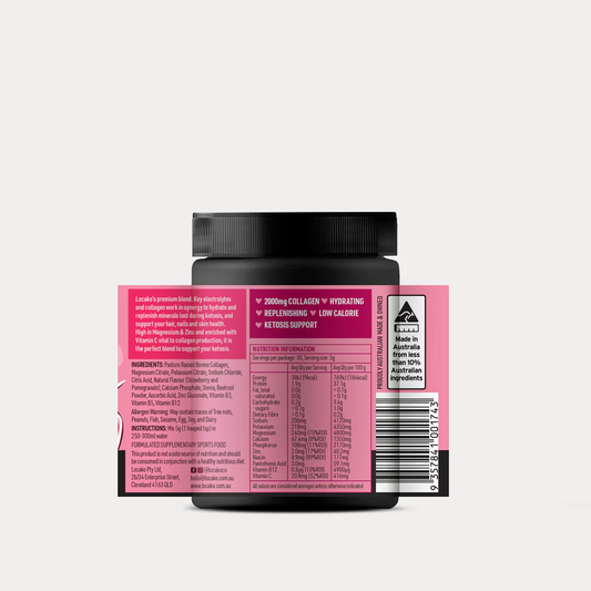 Locako Keto Electrolytes + Collagen Strawberry and Pomegranate