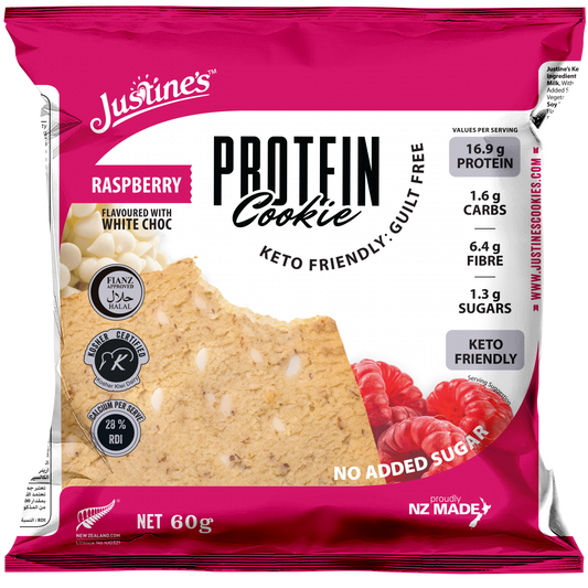 Justine's Protein Cookie Raspberry White Choco 60g