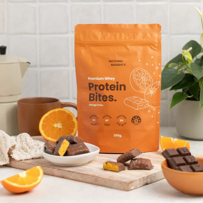 Nothing Naughty Premium Whey Protein Bites Orange Choco 300gm