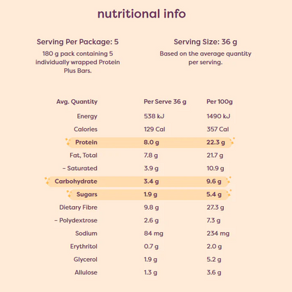 Noshu Protein + Crunchy Cookie Butter Bars , Box of 5 Bars