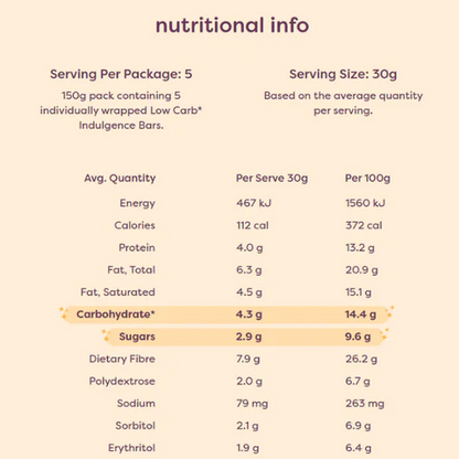 Noshu Indulgence Low Carb Double Chocolate Brownie Bars , Box of 5 Bars