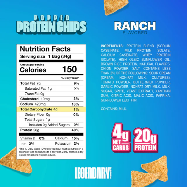Legendary Protein Chips Ranch – Shop Lowcarb NZ
