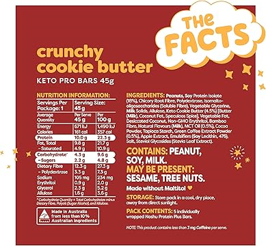 Noshu Keto Pro Crunchy Cookie Butter Bars 45g