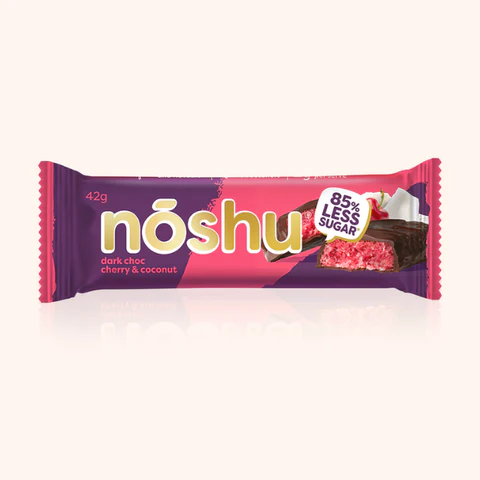 Noshu Dark Choco Cherry & Coconut Bar 42g