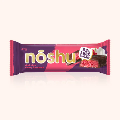 Noshu Dark Choco Cherry & Coconut Bar 42g